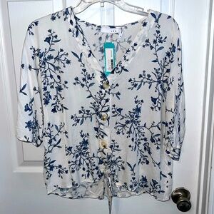 White and Blue Blouse